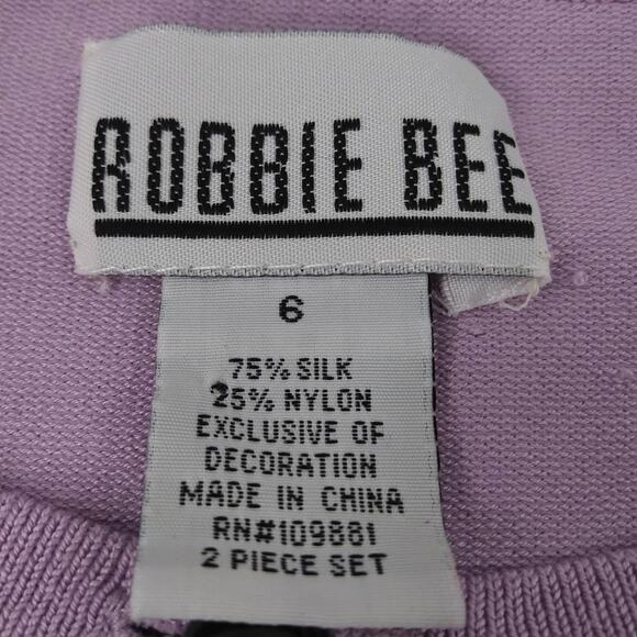 Retro Pin Up Robbie Bee Sweater Top Size 6 Lilac Accent Flower Removable Pin NWT - Picture 9 of 12